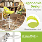 Drafting Stool Rolling Tall Desk Chair with Wheels-Green