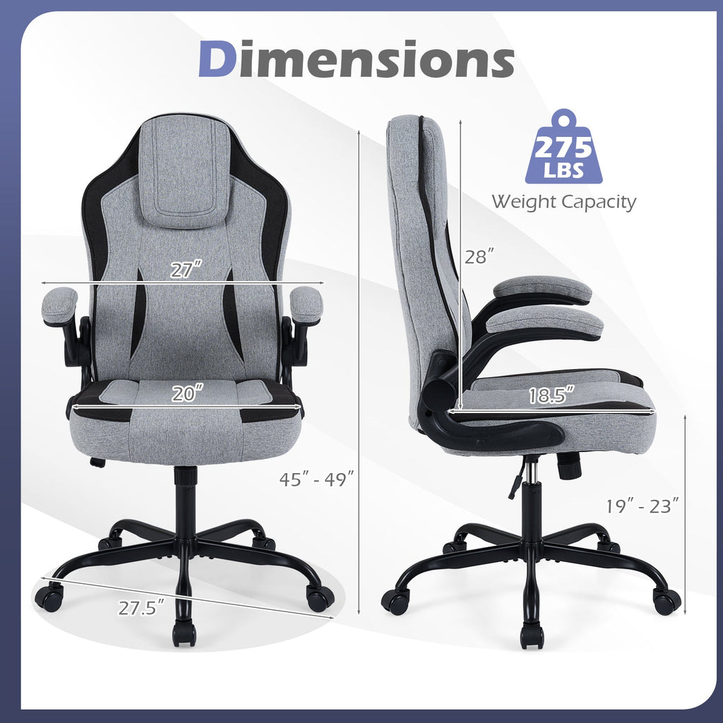 Ergonomic Computer Office Chair with 90° Flip-up Armrests