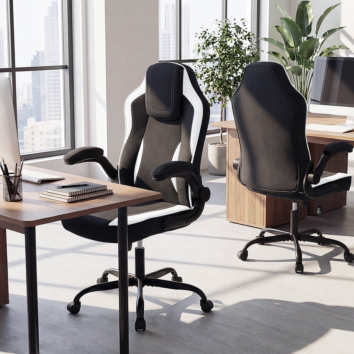 Ergonomic Computer Office Chair with 90° Flip-up Armrests