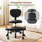 Cross-Legged Office Chair with Adjustable Height and Footrest