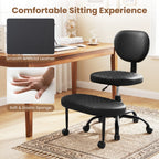 Cross-Legged Office Chair with Adjustable Height and Footrest