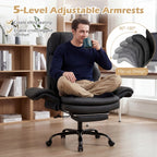 Big and Tall Office Chair with Retractable Footrest