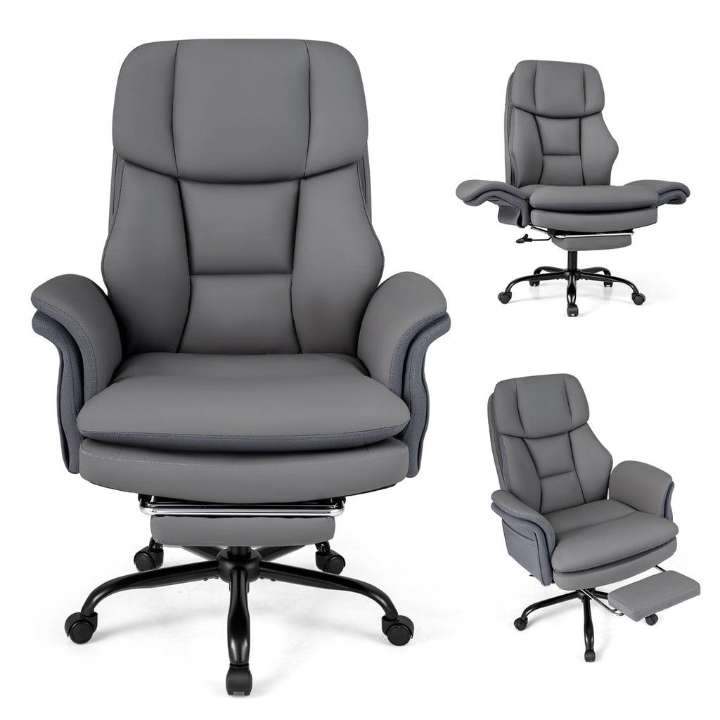Big and Tall Office Chair with Retractable Footrest