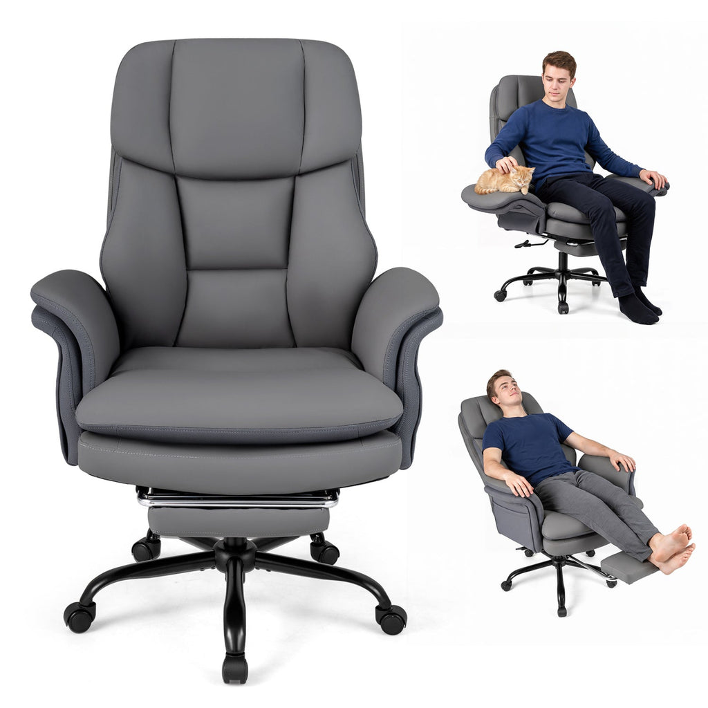 Big and Tall Office Chair with Retractable Footrest