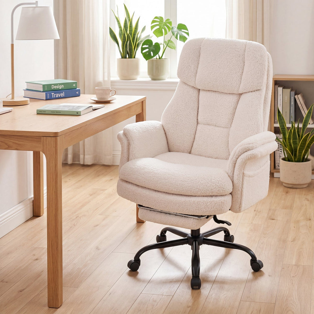Big and Tall Office Chair with Retractable Footrest