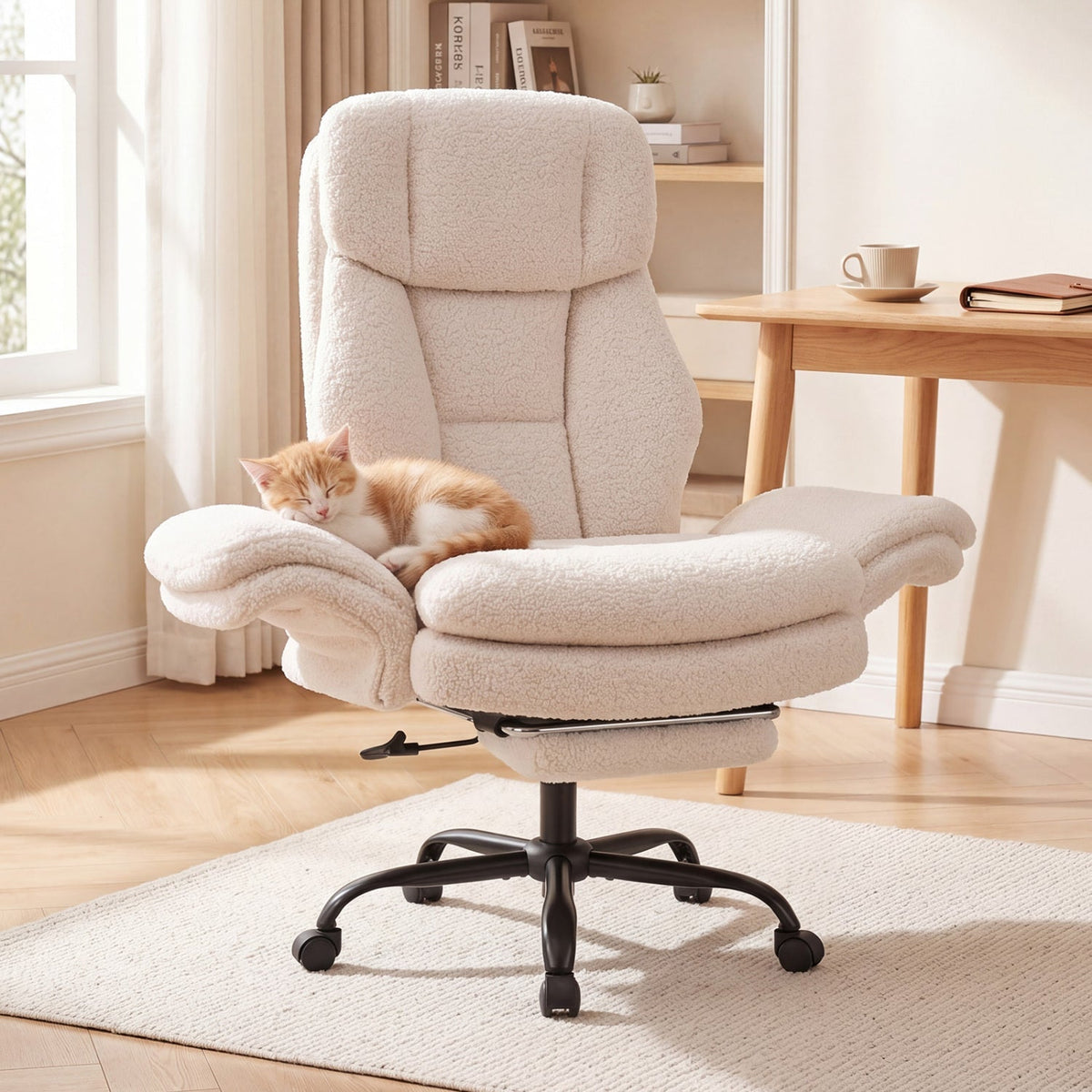 Big and Tall Office Chair with Retractable Footrest