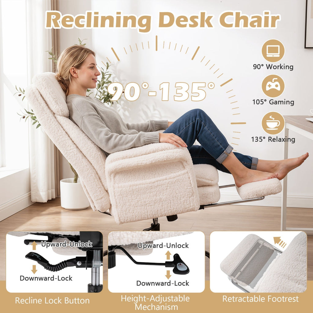 Big and Tall Office Chair with Retractable Footrest