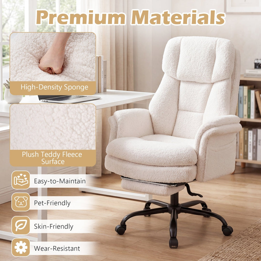 Big and Tall Office Chair with Retractable Footrest