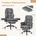 Big and Tall Office Chair with Retractable Footrest