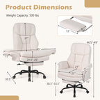 Big and Tall Office Chair with Retractable Footrest
