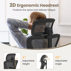 Ergonomic Mesh Office Chair with Adjustable Lumbar Support and Flip-up Armrests-Black