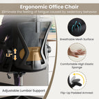 Ergonomic Mesh Office Chair with Adjustable Lumbar Support and Flip-up Armrests-Black
