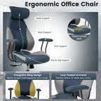 Ergonomic Office Chair Computer Desk Chair with 2D Headrest and Rocking Backrest