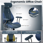 Ergonomic Office Chair Computer Desk Chair with 2D Headrest and Rocking Backrest