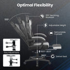 Ergonomic Video Game Chair with Headrest and Reclining Backrest