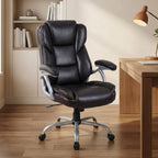 Executive Office Chair Leather Ergonomic Computer Desk Chair with Padded Seat and Armrests