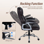 Executive Office Chair Leather Ergonomic Computer Desk Chair with Padded Seat and Armrests