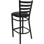 Black Metal Ladder-Back Restaurant-Style Bar Stools