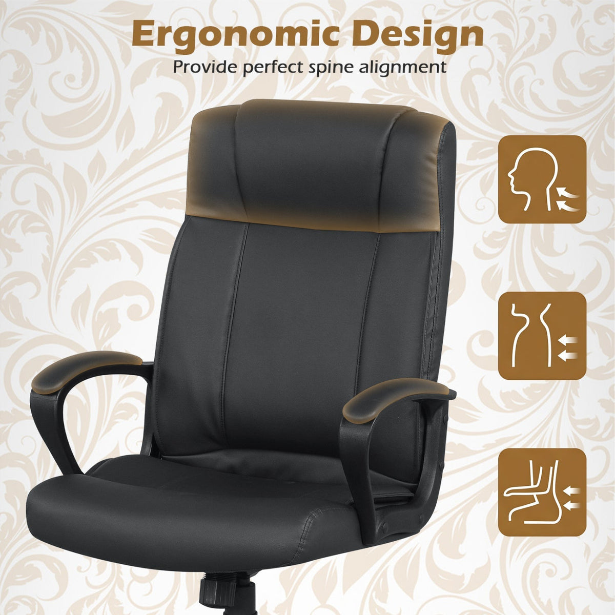 PU Leather Office Chair with Rocking Function