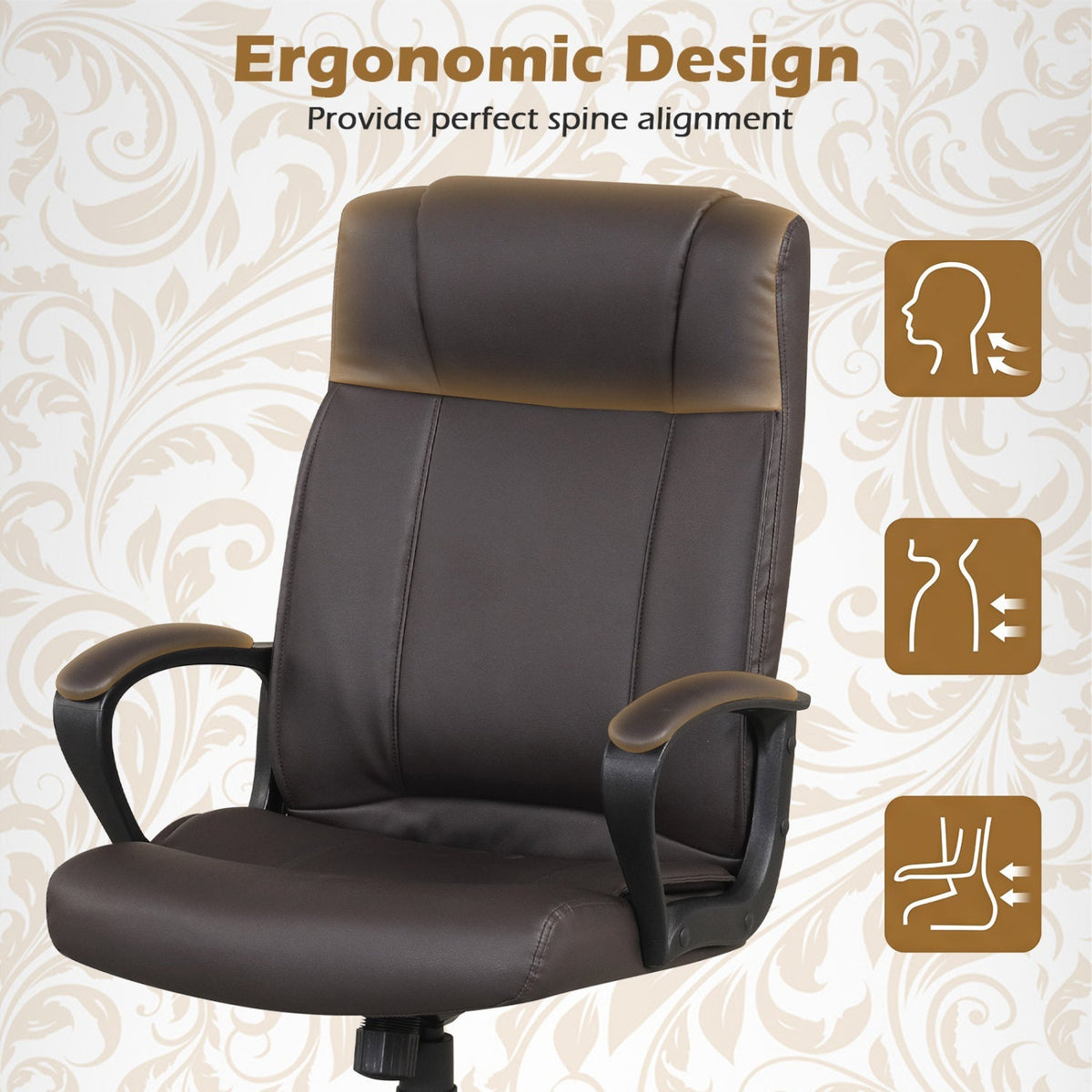 PU Leather Office Chair with Rocking Function