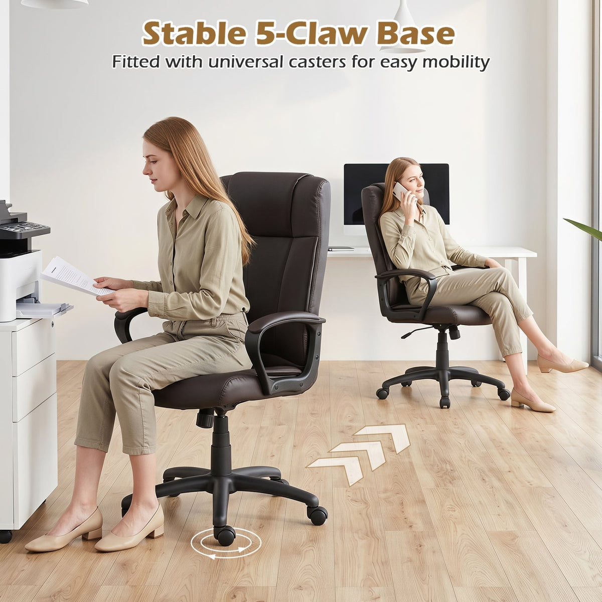 PU Leather Office Chair with Rocking Function