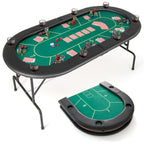 Foldable Poker Table with 8 Cup Holders