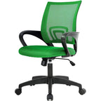 Green Mid-Back Mesh Office Chair with Armrest