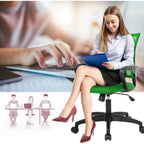Green Mid-Back Mesh Office Chair with Armrest