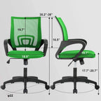 Green Mid-Back Mesh Office Chair with Armrest