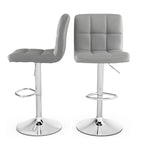 Adjustable Swivel PU Leather Bar Stools - Set of 2