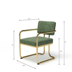 Prohibition Series Game / Dining Chair, Vintage Green (Brass Frame) by RAM Game Room