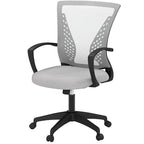 Gray Mid-Back Mesh Office Chair with Rocking Mode