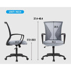 Gray Mid-Back Mesh Office Chair with Rocking Mode
