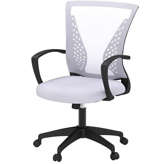 Mid-Back Mesh Office Chair with Armrests and Rocking Mode