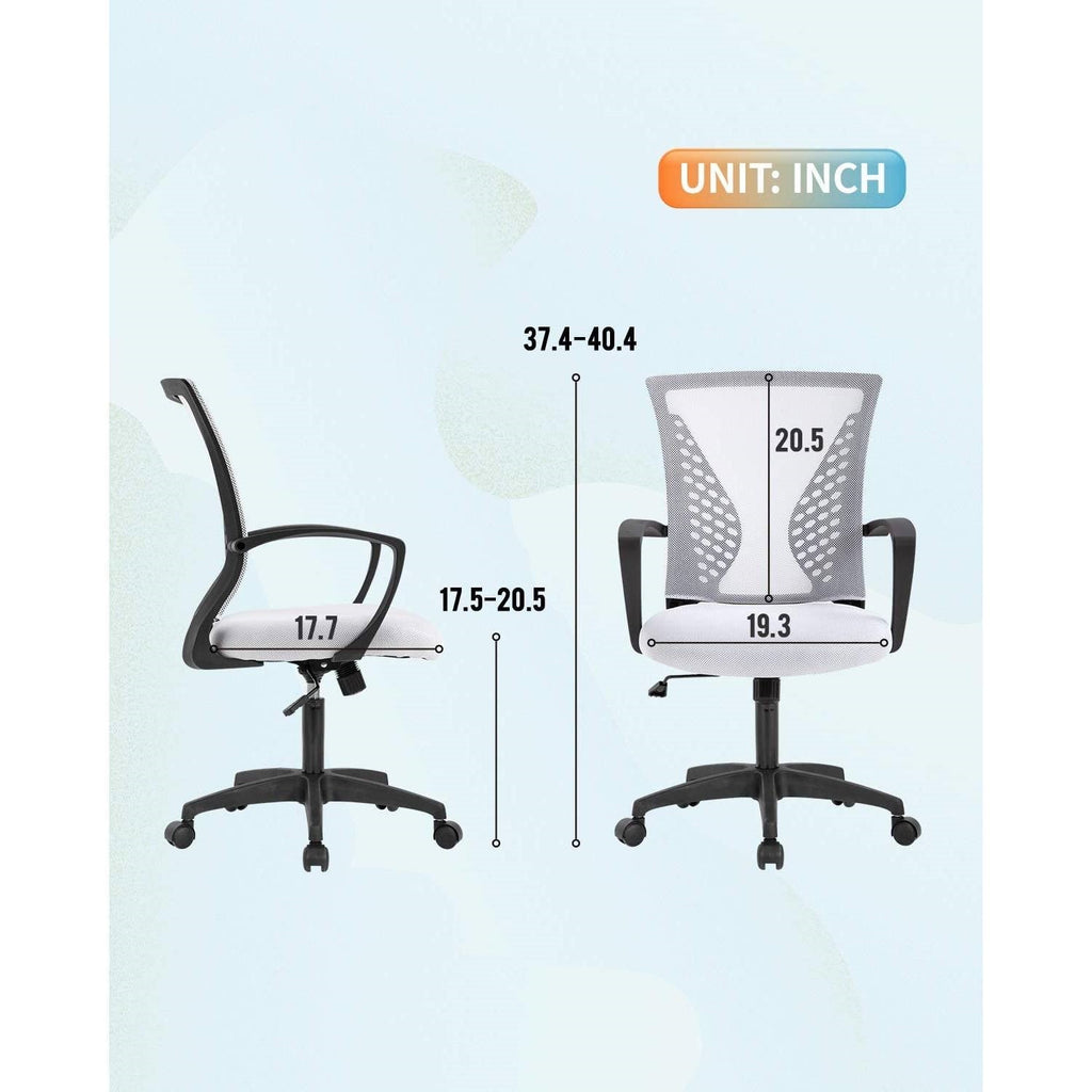 Mid-Back Mesh Office Chair with Armrests and Rocking Mode