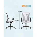 Mid-Back Mesh Office Chair with Armrests and Rocking Mode