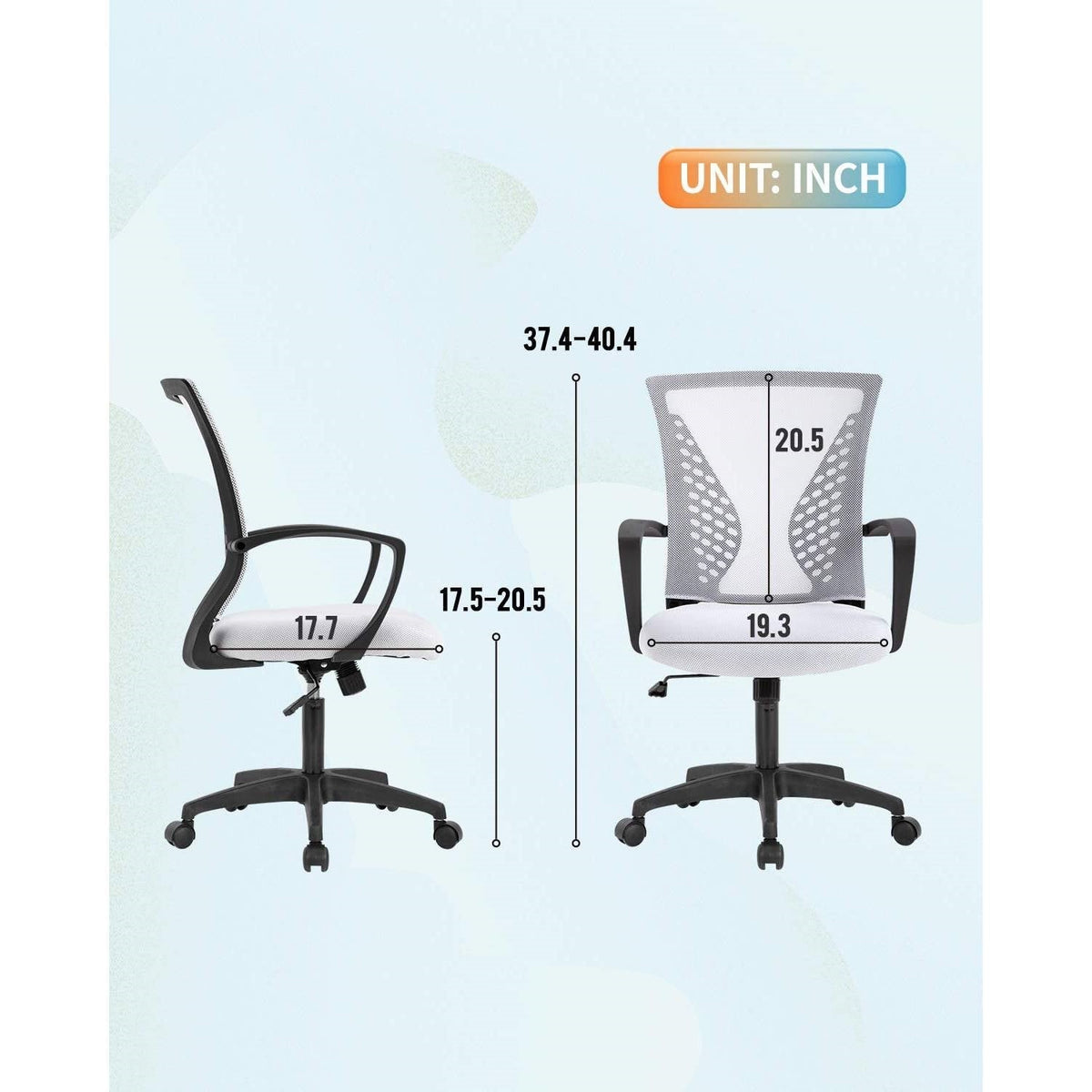 Mid-Back Mesh Office Chair with Armrests and Rocking Mode