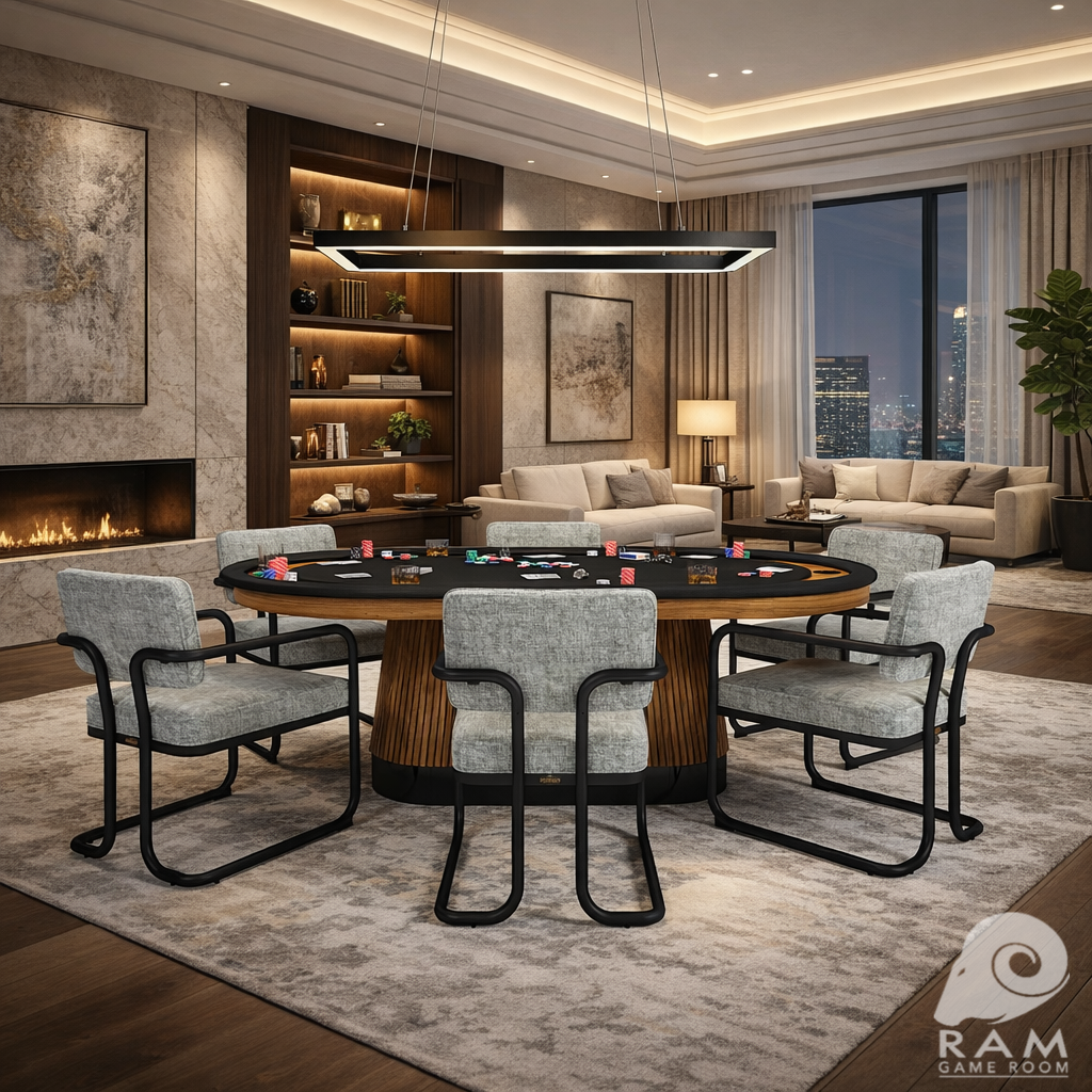 Prohibition Series Texas Hold’em Poker Table, 84", Walnut by RAM Game Room