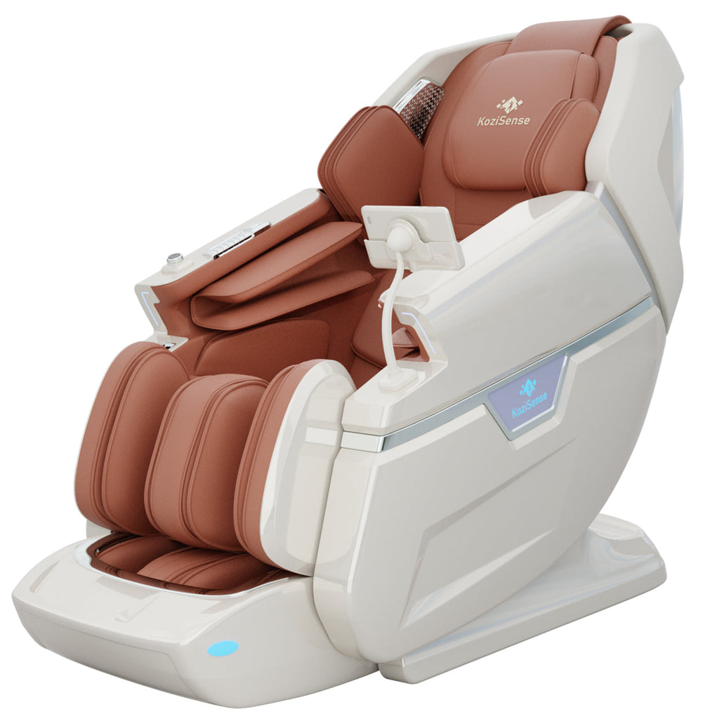 KoziSense KZ-L66 4D + 3D Dual Mechanism Luxury Massage Chair (White)