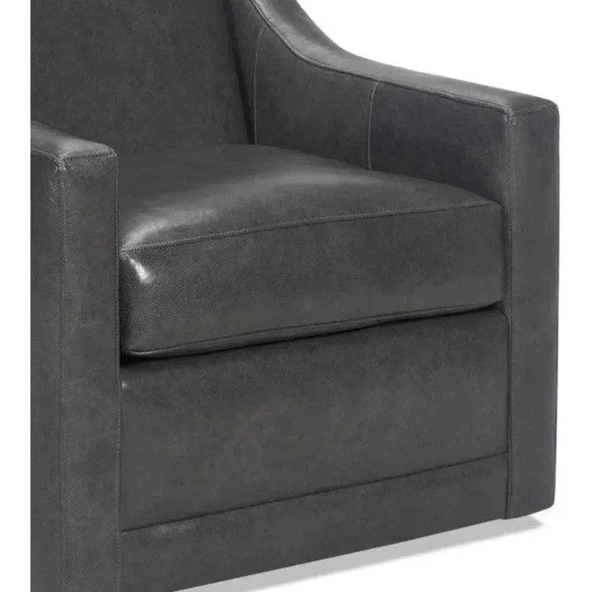 Jacob Real Leather Swivel Club Chair