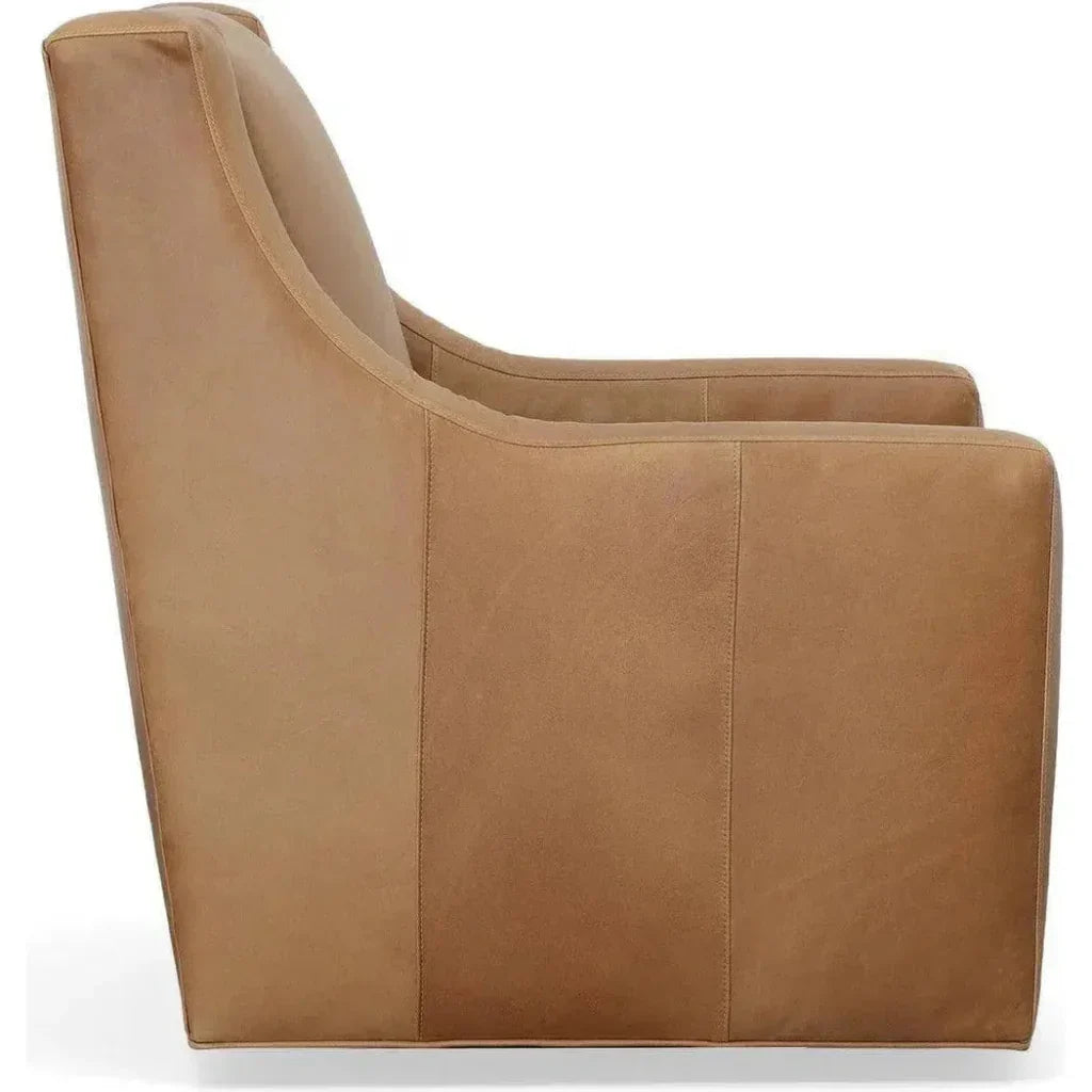 Jacob Real Leather Swivel Club Chair