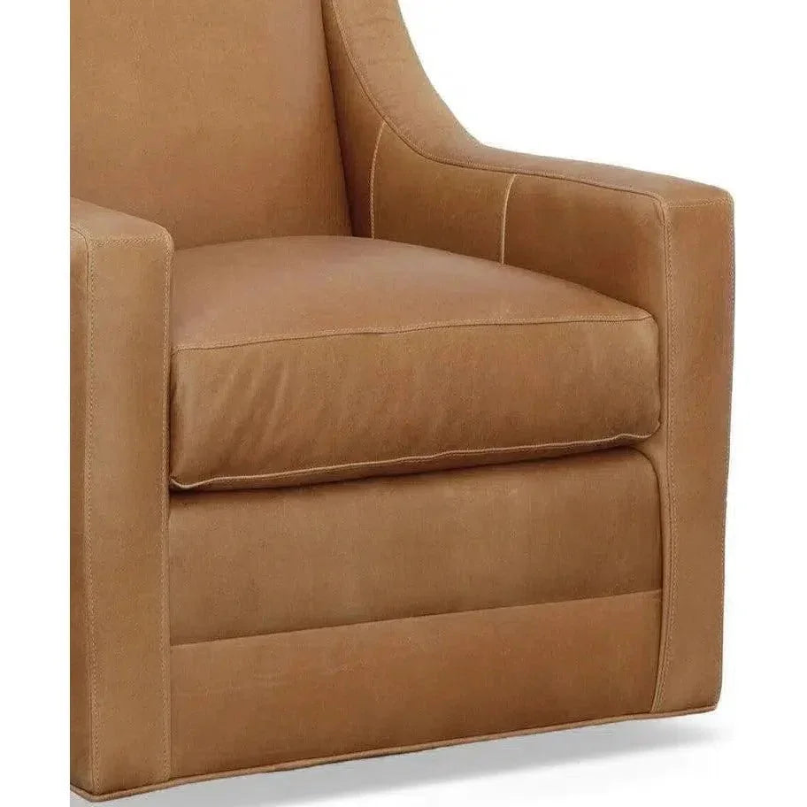 Jacob Real Leather Swivel Club Chair