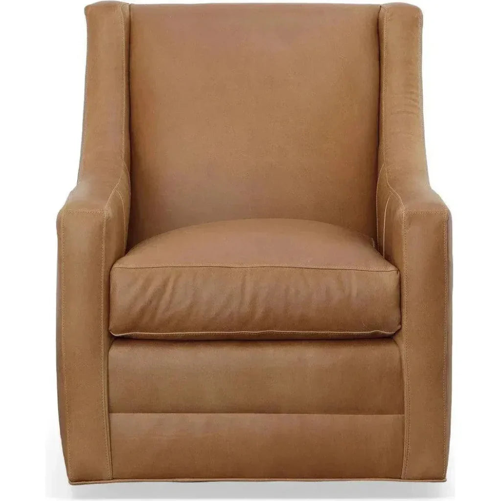 Jacob Real Leather Swivel Club Chair