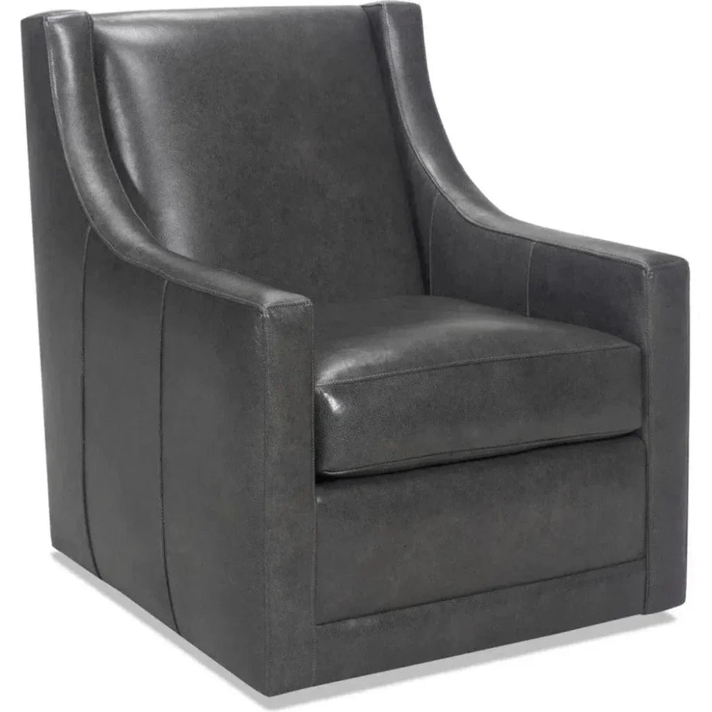 Jacob Real Leather Swivel Club Chair