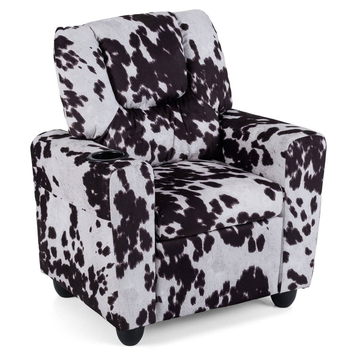 Kids Recliner Chair Push Back Toddler Reclining Armchair with Cup Holder