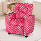 Kids Recliner Chair Push Back Toddler Reclining Armchair with Cup Holder