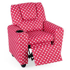Kids Recliner Chair Push Back Toddler Reclining Armchair with Cup Holder