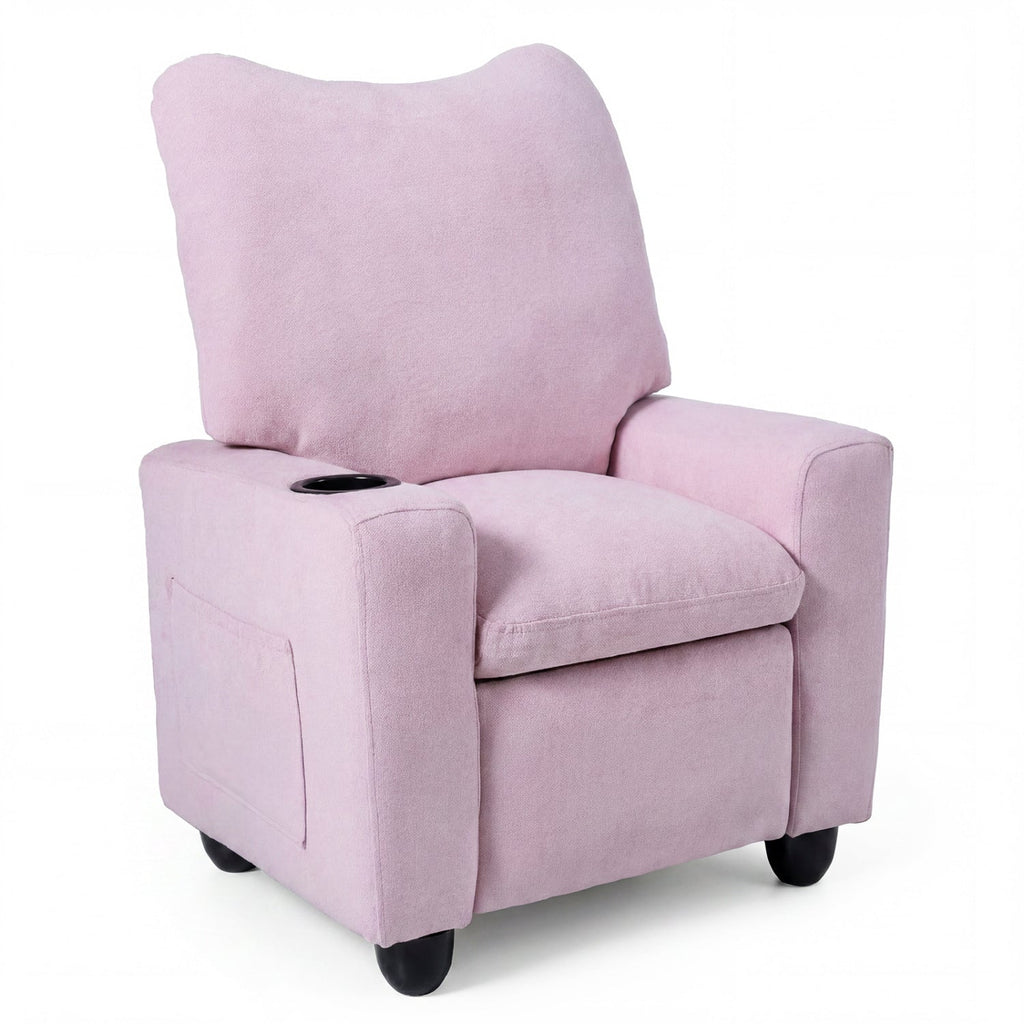 Kids Recliner Sofa with Adjustable Footrest and Cup Holder