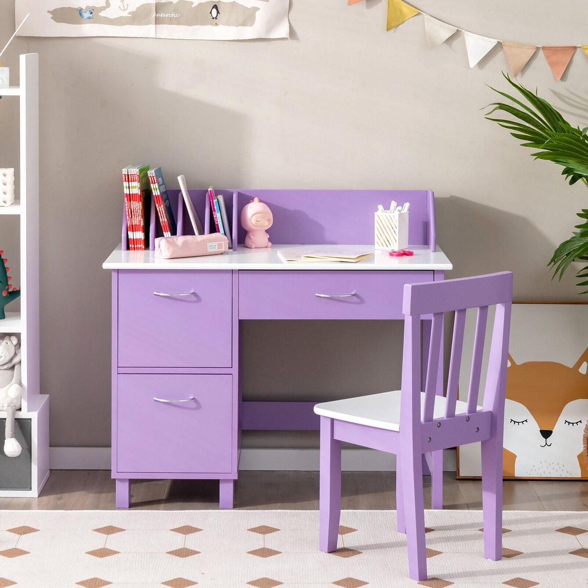 Counter Height Bar Table with 2 Bar Stools - 3-Piece Set