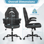 Leather Office Chair Ergonomic Computer Desk Chair with Flip-up Armrests